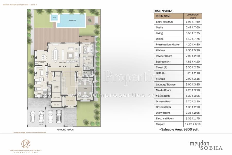 District One Villas, 6-Bed Floor Plan, type: 6 Bedroom