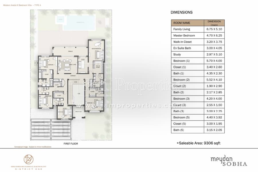 District One Villas, 6-Bed Floor Plan, type: 6 Bedroom