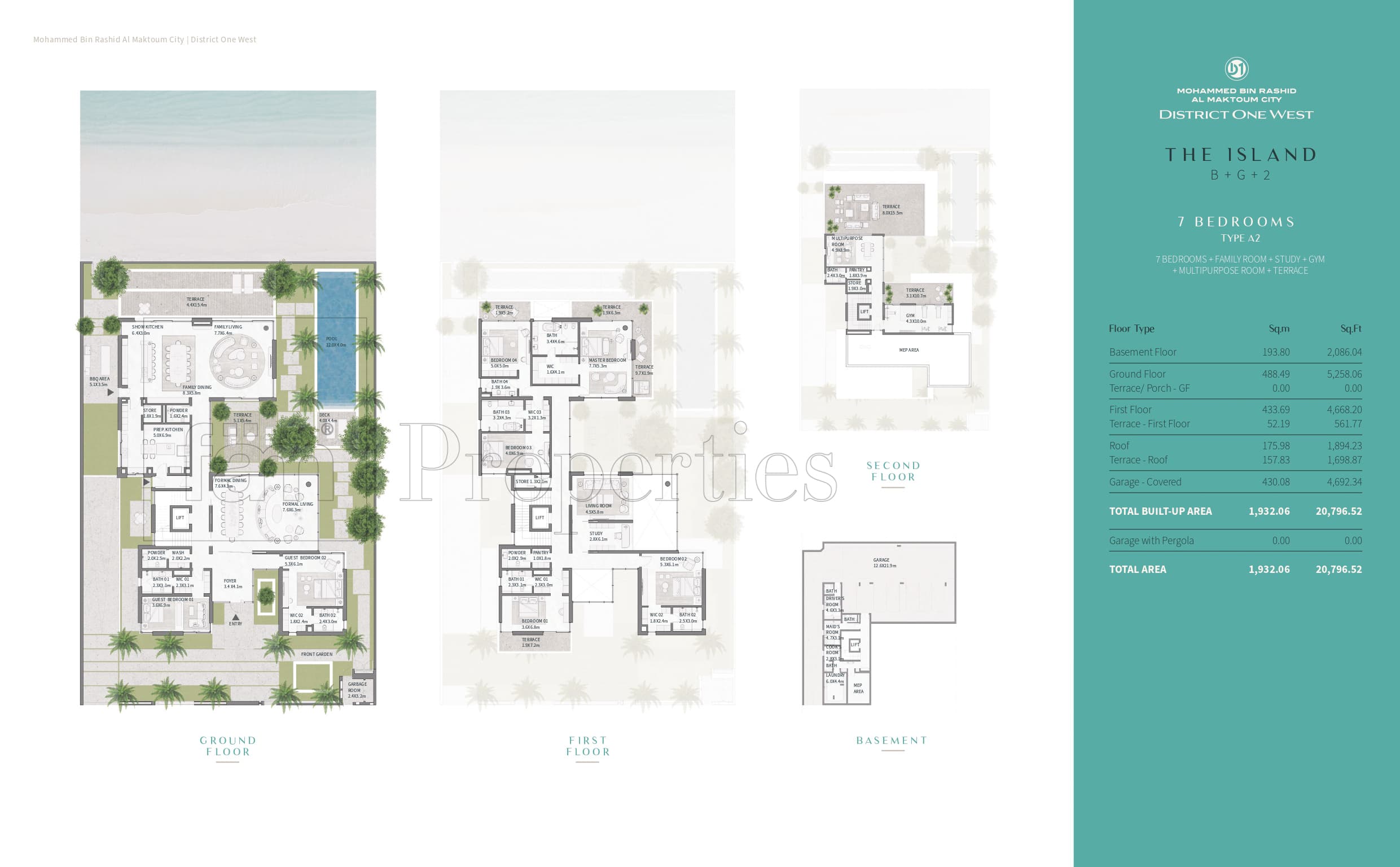 District One West Phase 1, 7-Bed Floor Plan, type: 7 Bedroom