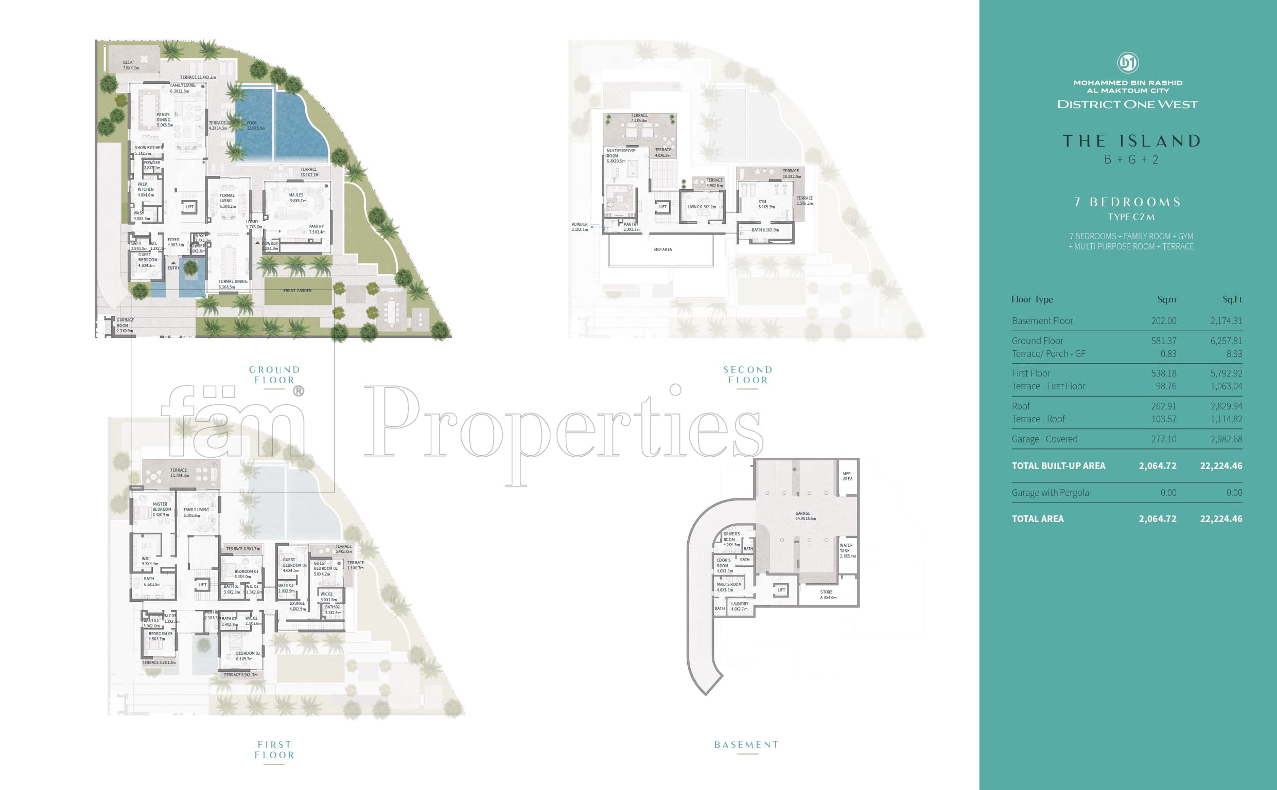 District One West Phase 1, 7-Bed Floor Plan, type: 7 Bedroom