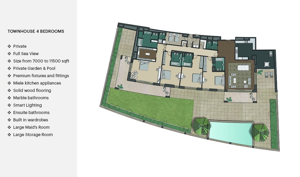 Dream Palm Residence, 4-Bed Floor Plan, type: 4 Bedroom