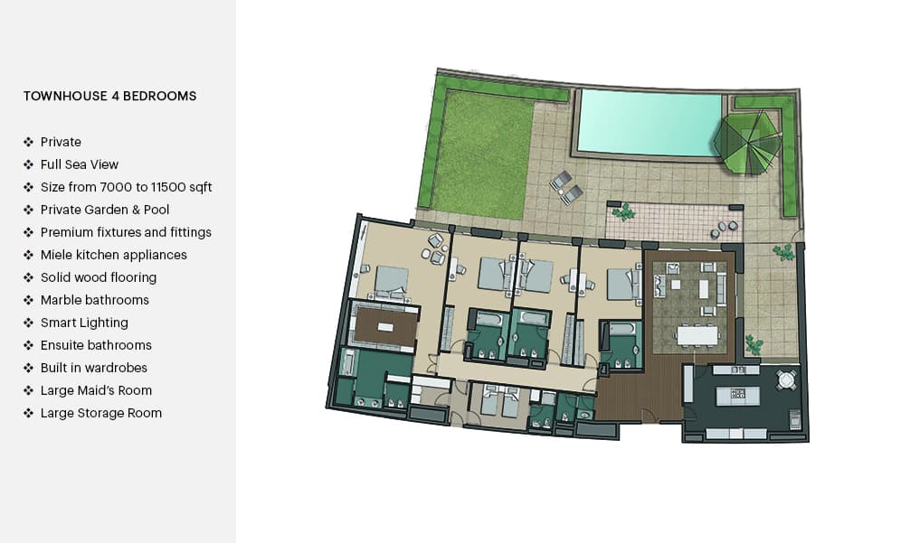 Dream Palm Residence, 4-Bed Floor Plan, type: 4 Bedroom