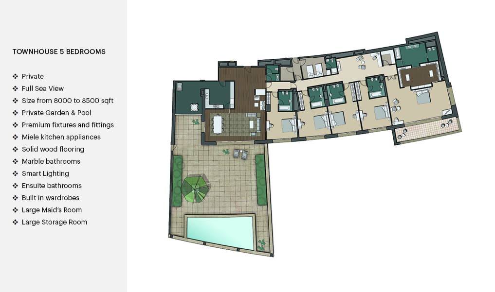 Dream Palm Residence, 5-Bed Floor Plan, type: 5 Bedroom