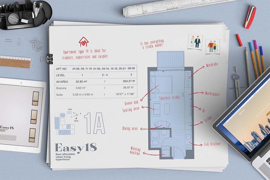 Easy18, 0-Bed Floor Plan, type: Studio
