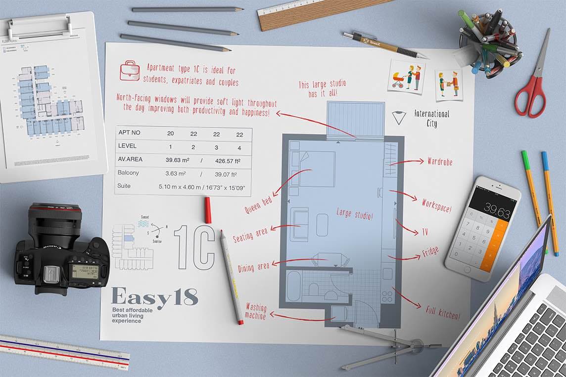 Easy18, 0-Bed Floor Plan, type: Studio