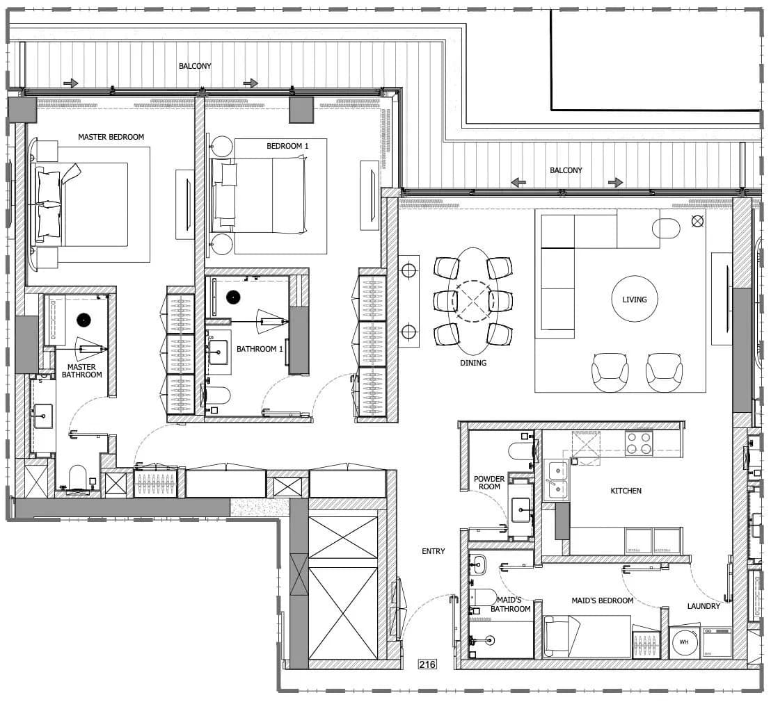 Eden House The Canal, 2-Bed Floor Plan, type: