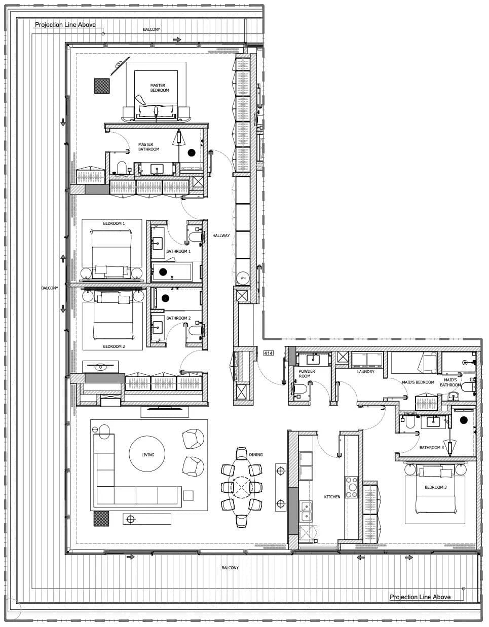 Eden House The Canal, 4-Bed Floor Plan, type: