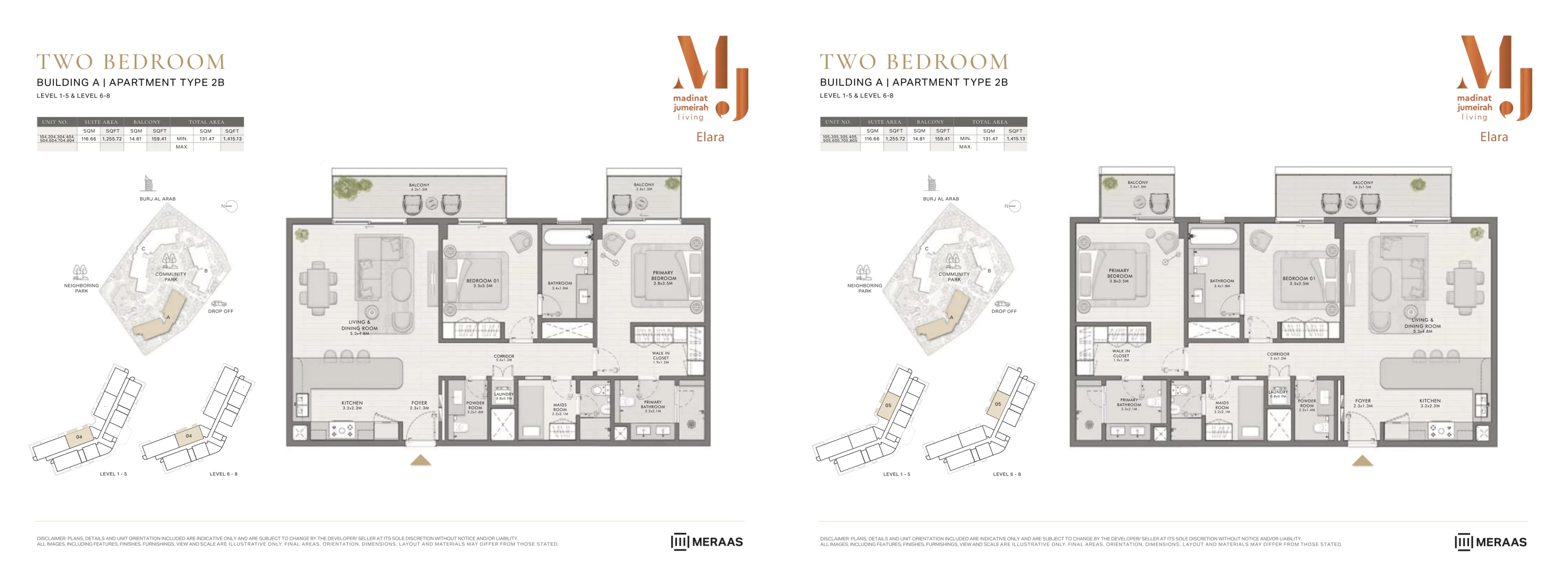 Elara Building A, 2-Bed Floor Plan, type:
