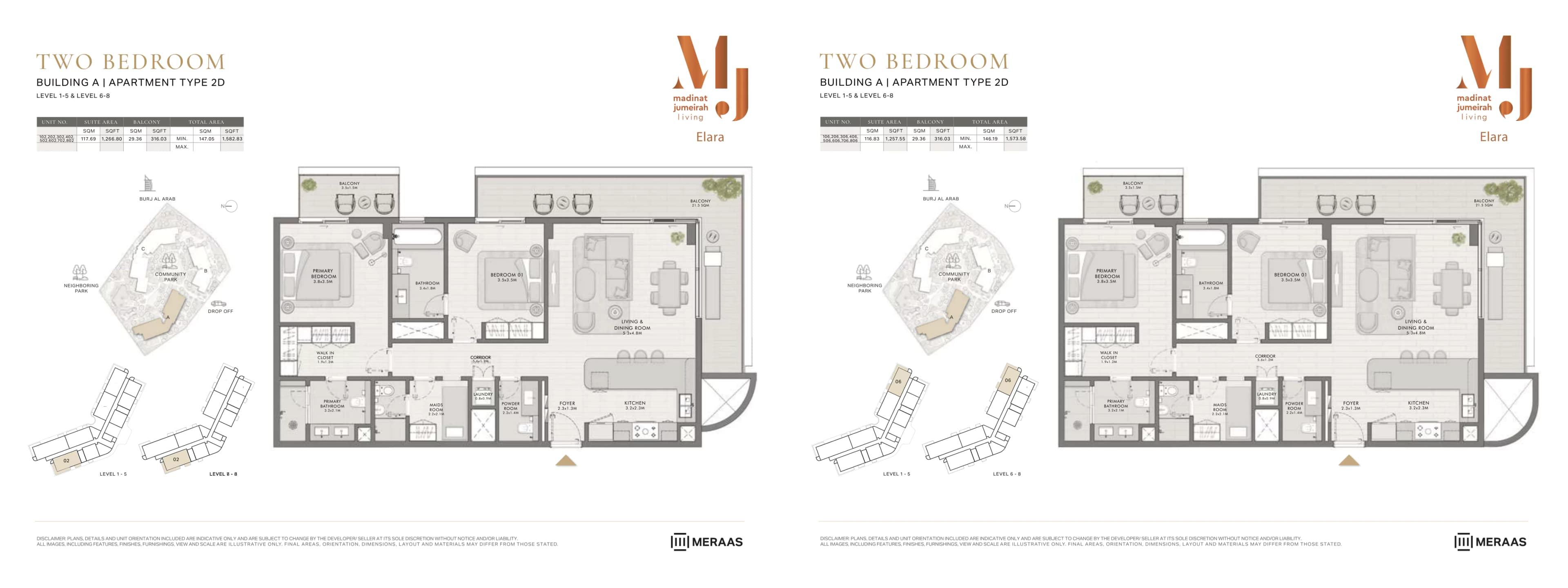 Elara Building A, 2-Bed Floor Plan, type: