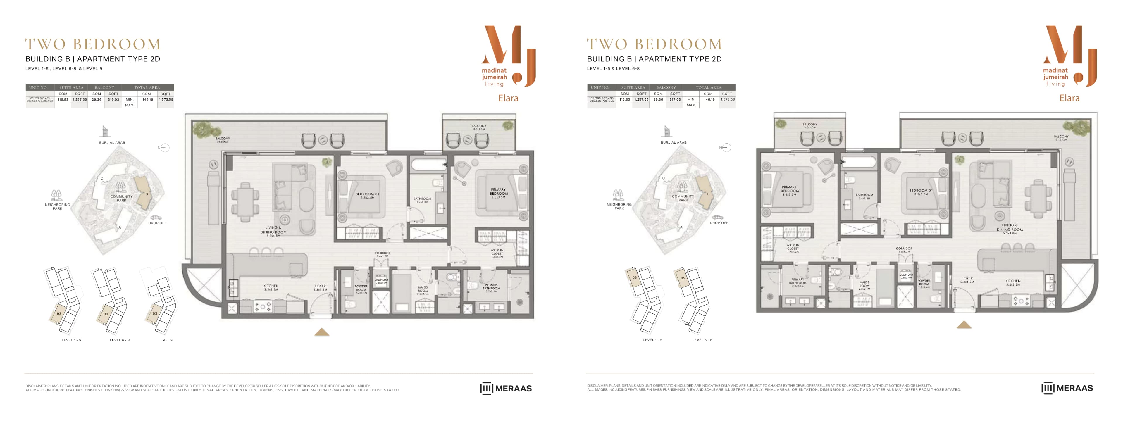 Elara Building A, 2-Bed Floor Plan, type: