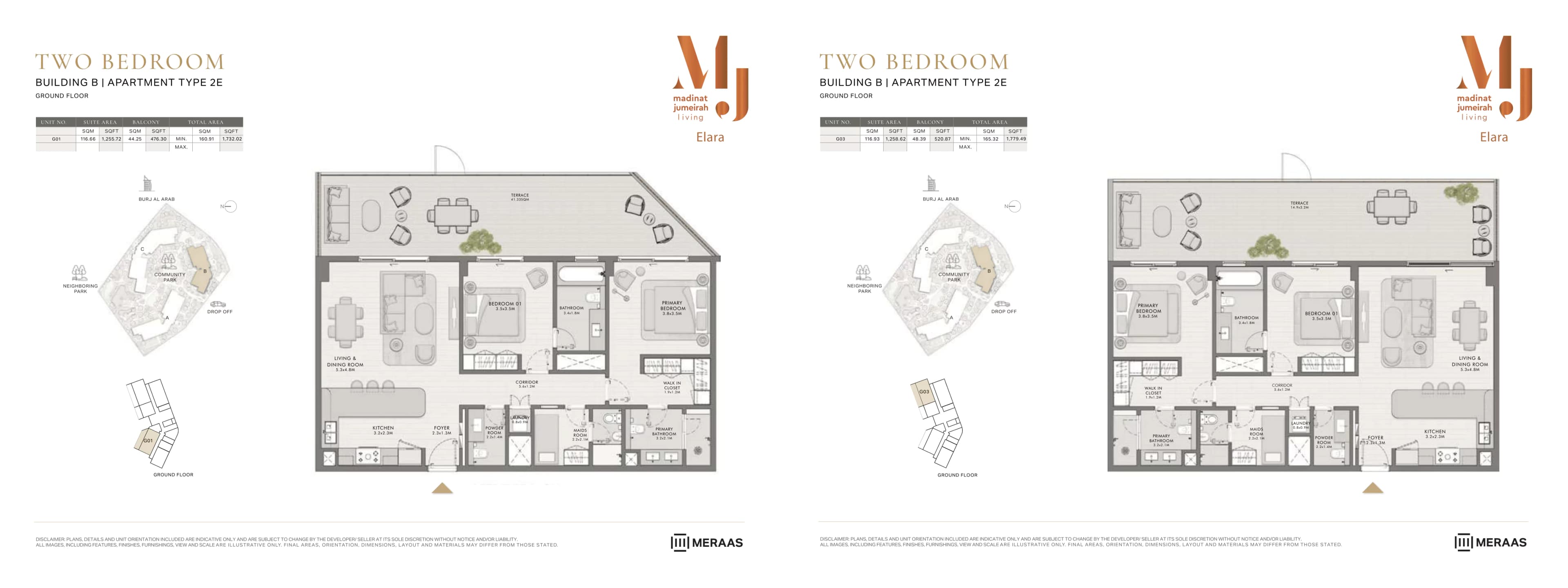 Elara Building A, 2-Bed Floor Plan, type: