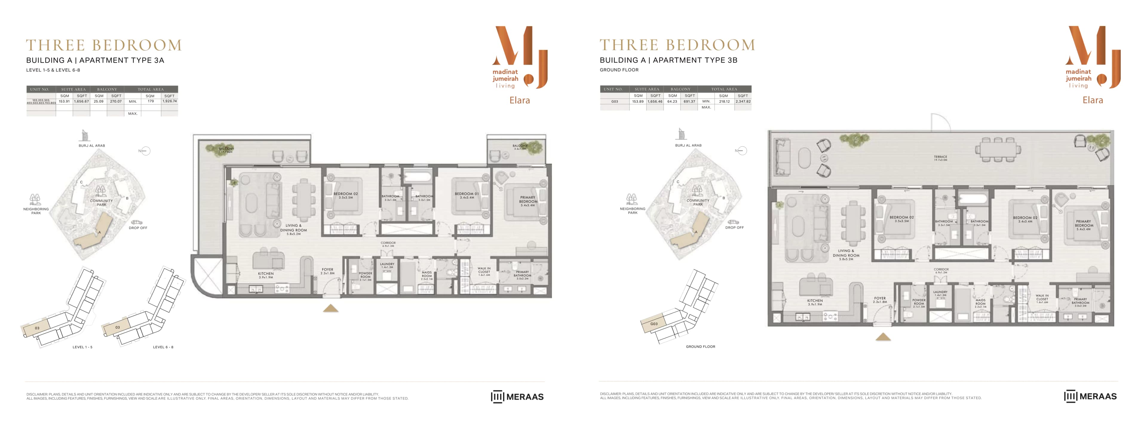 Elara Building A, 3-Bed Floor Plan, type: