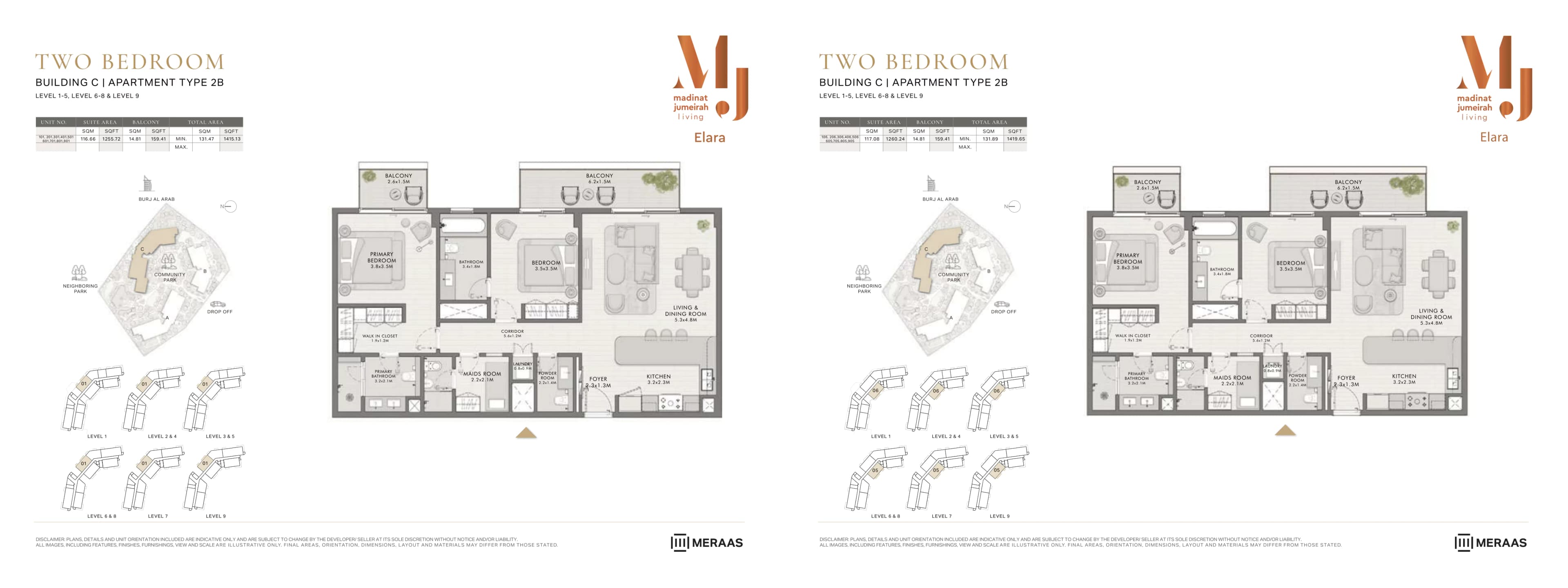 Elara Building A, 2-Bed Floor Plan, type: