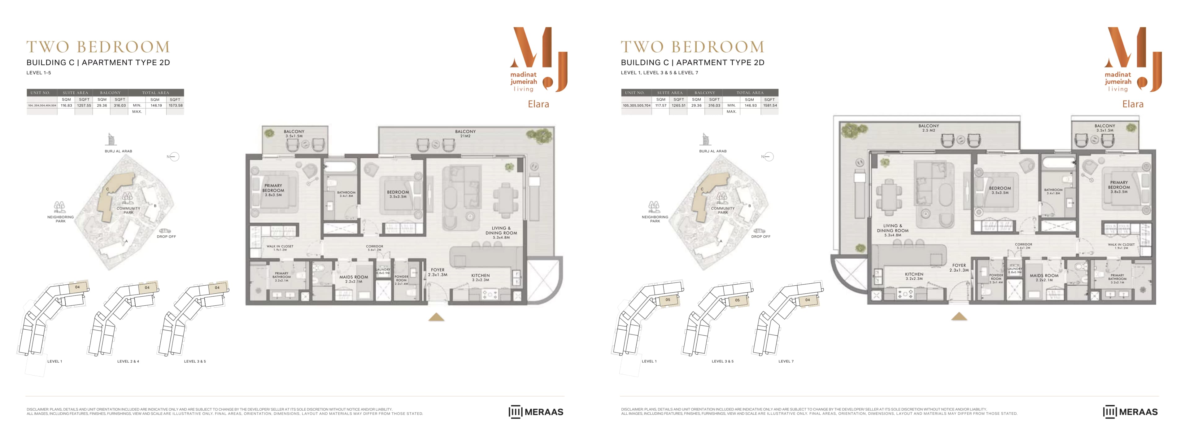 Elara Building A, 2-Bed Floor Plan, type: