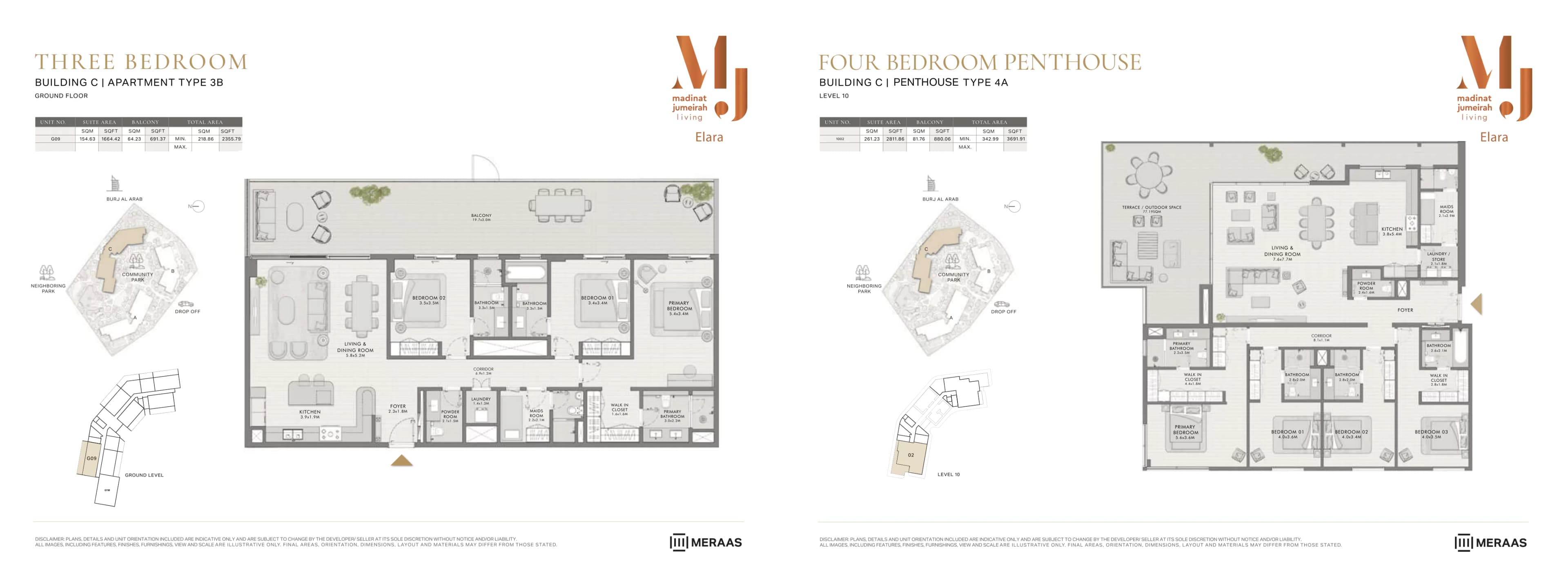 Elara Building A, 3-Bed Floor Plan, type: