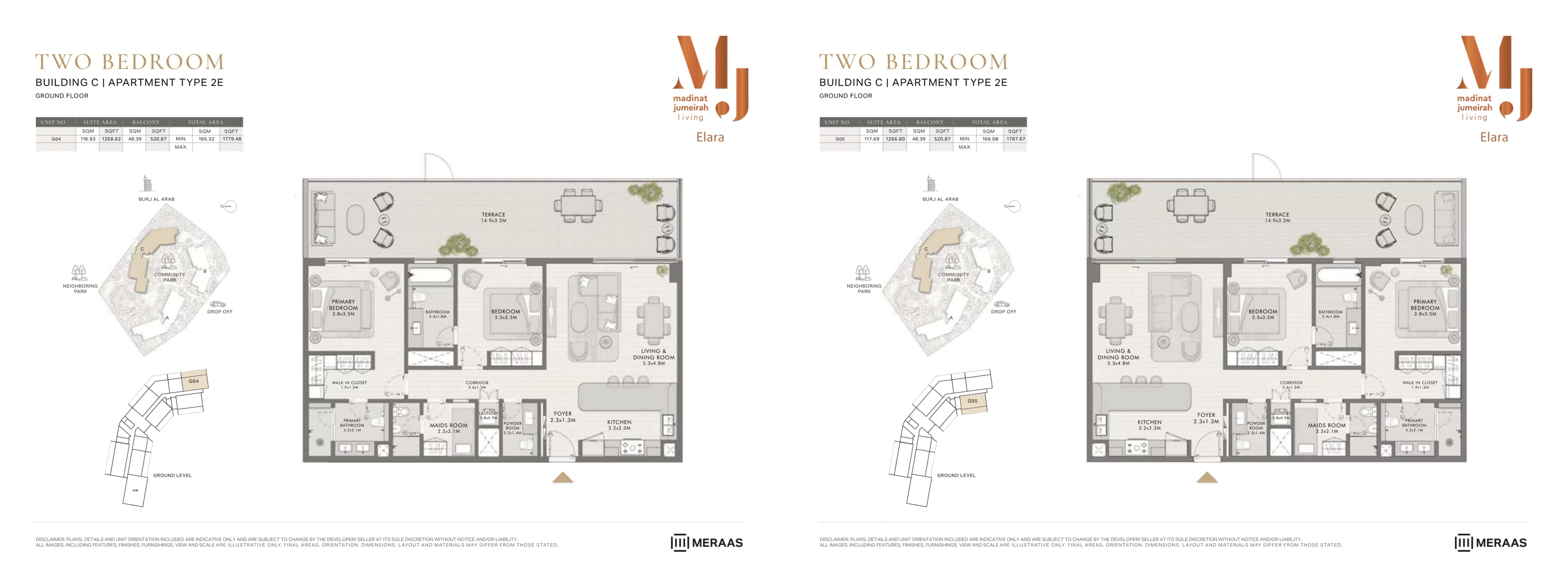 Elara Building A, 2-Bed Floor Plan, type: