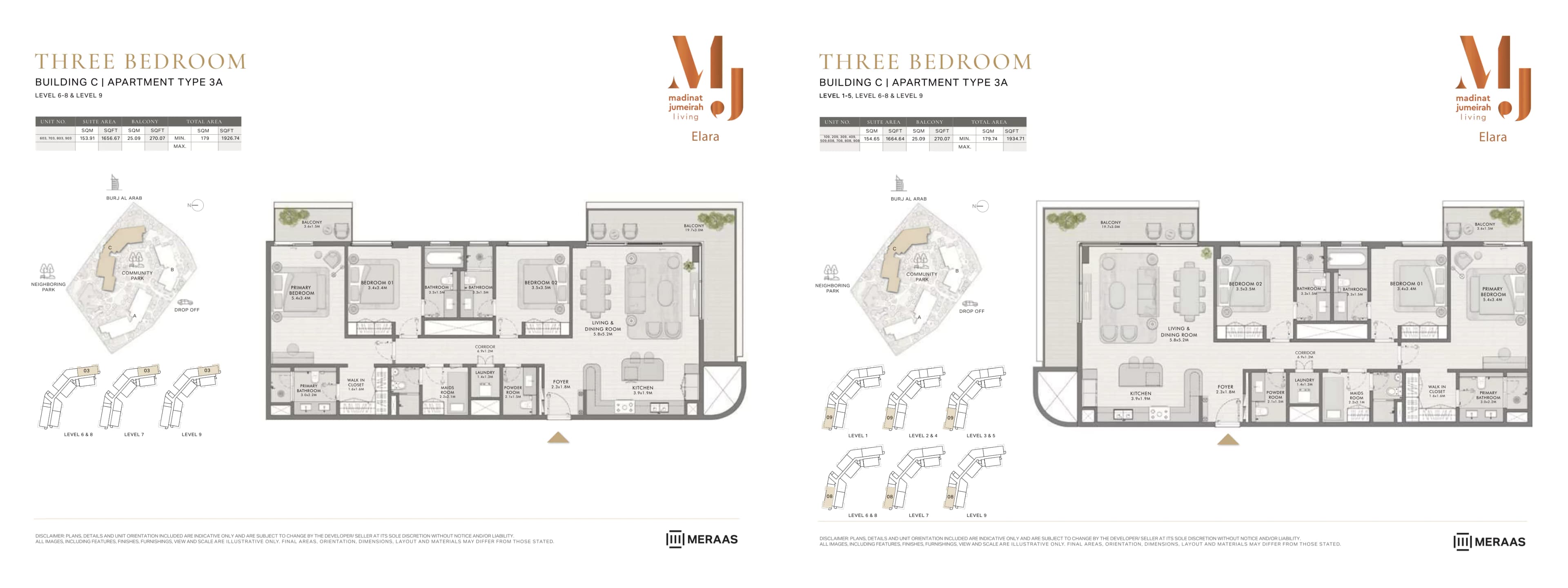 Elara Building A, 3-Bed Floor Plan, type: