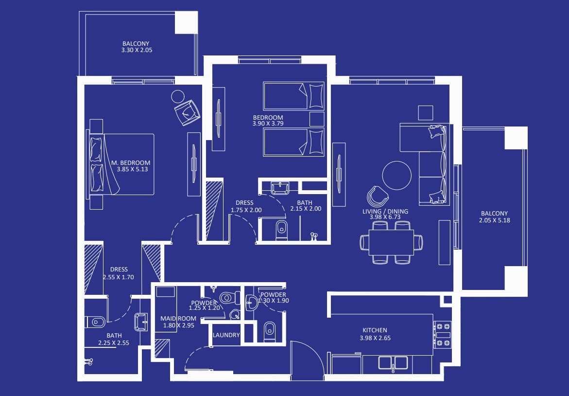 Eleganz by Danube, 2-Bed Floor Plan, type: