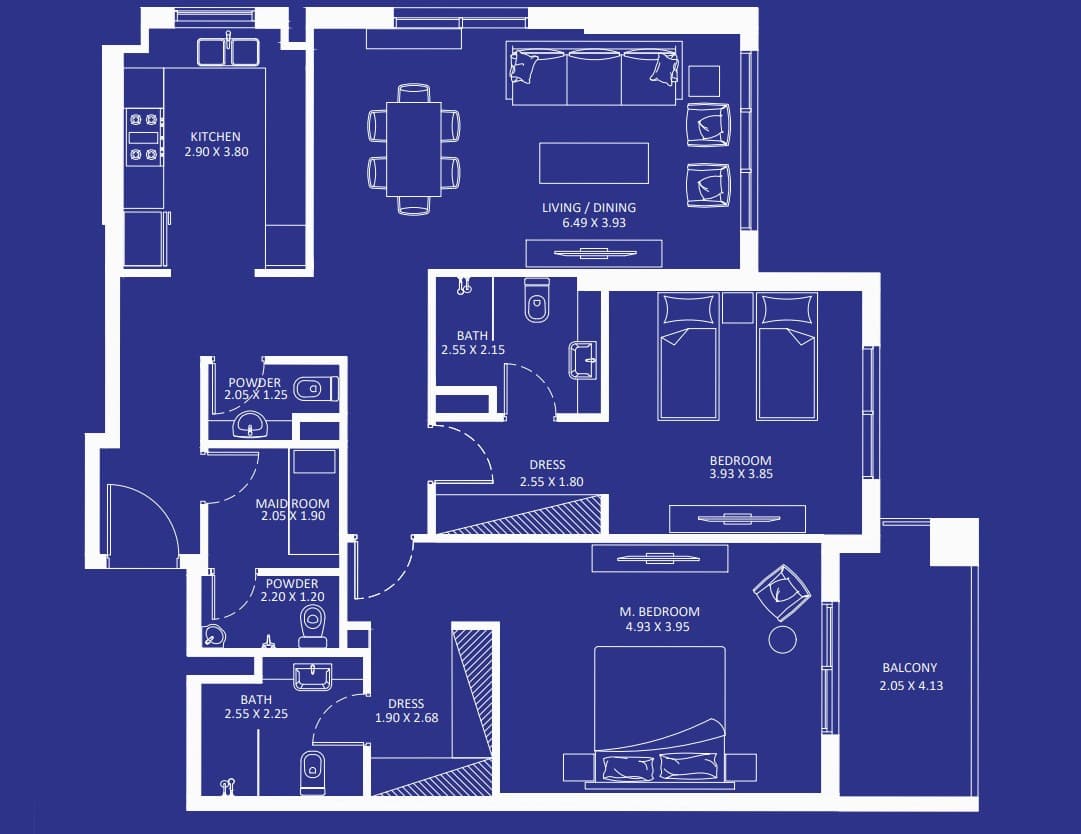 Eleganz by Danube, 2-Bed Floor Plan, type: