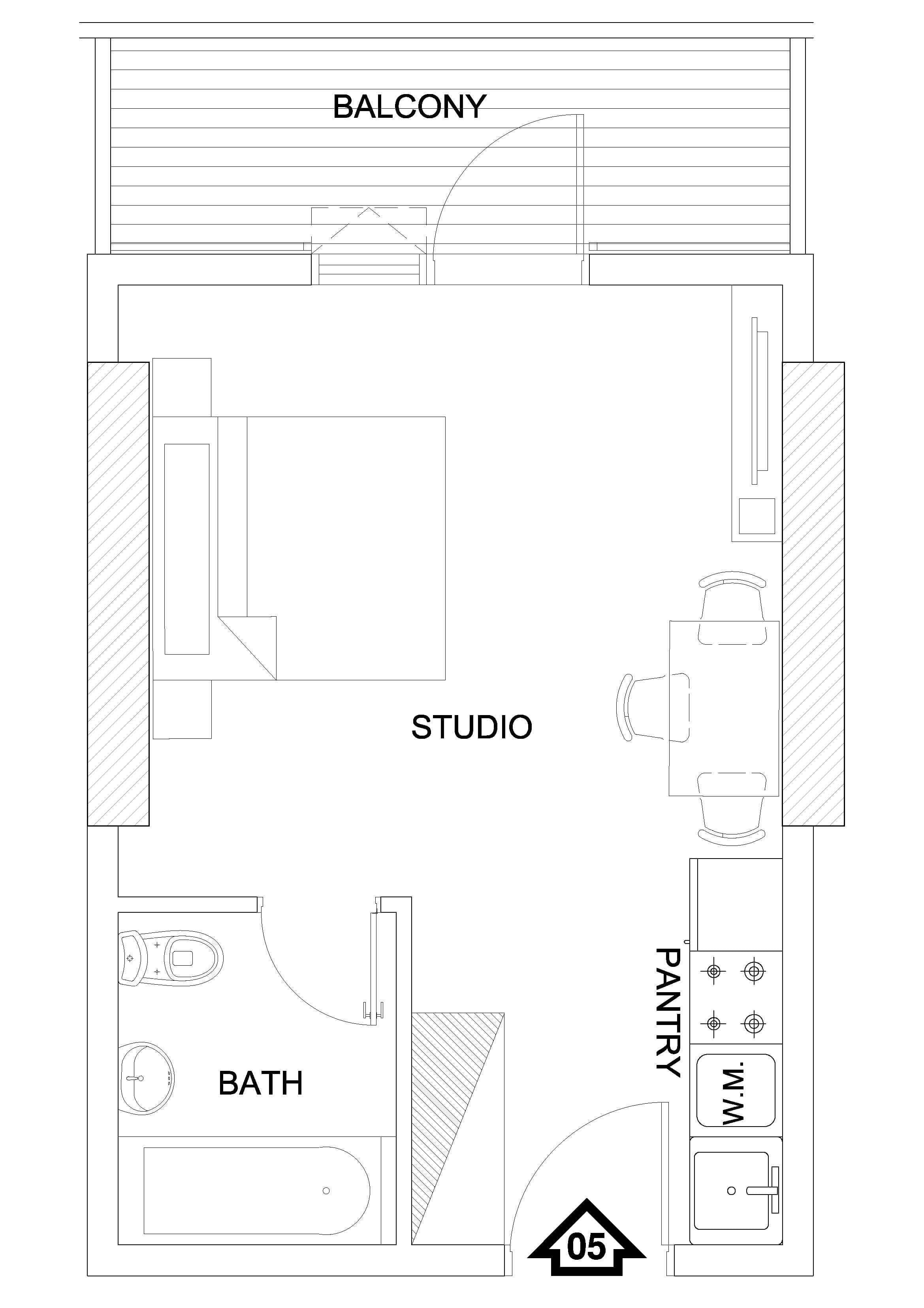 Elite 10 Sports Residence 1, 0-Bed Floor Plan, type: Studio