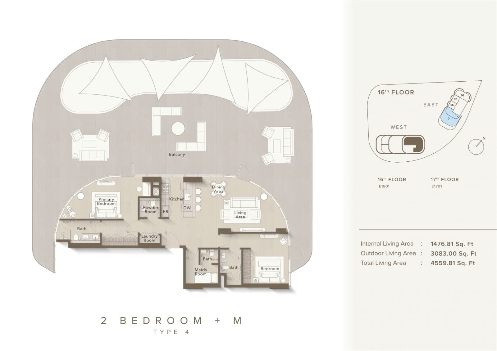 Ellington Views 1, 2-Bed Floor Plan, type: