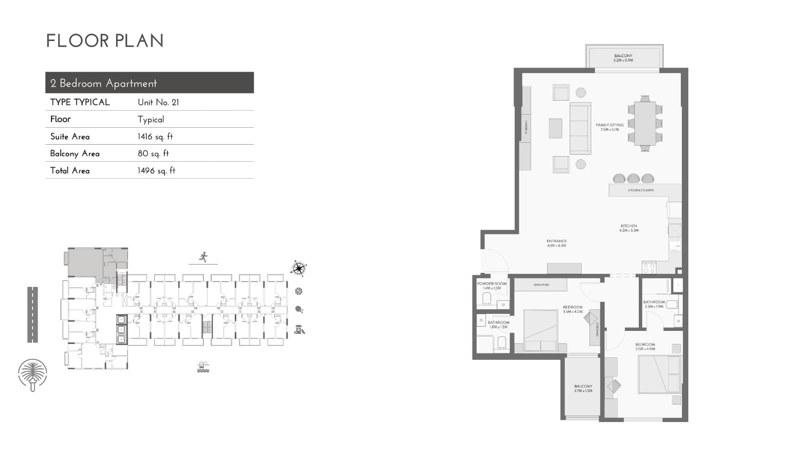 Equiti Gate, 2-Bed Floor Plan, type: