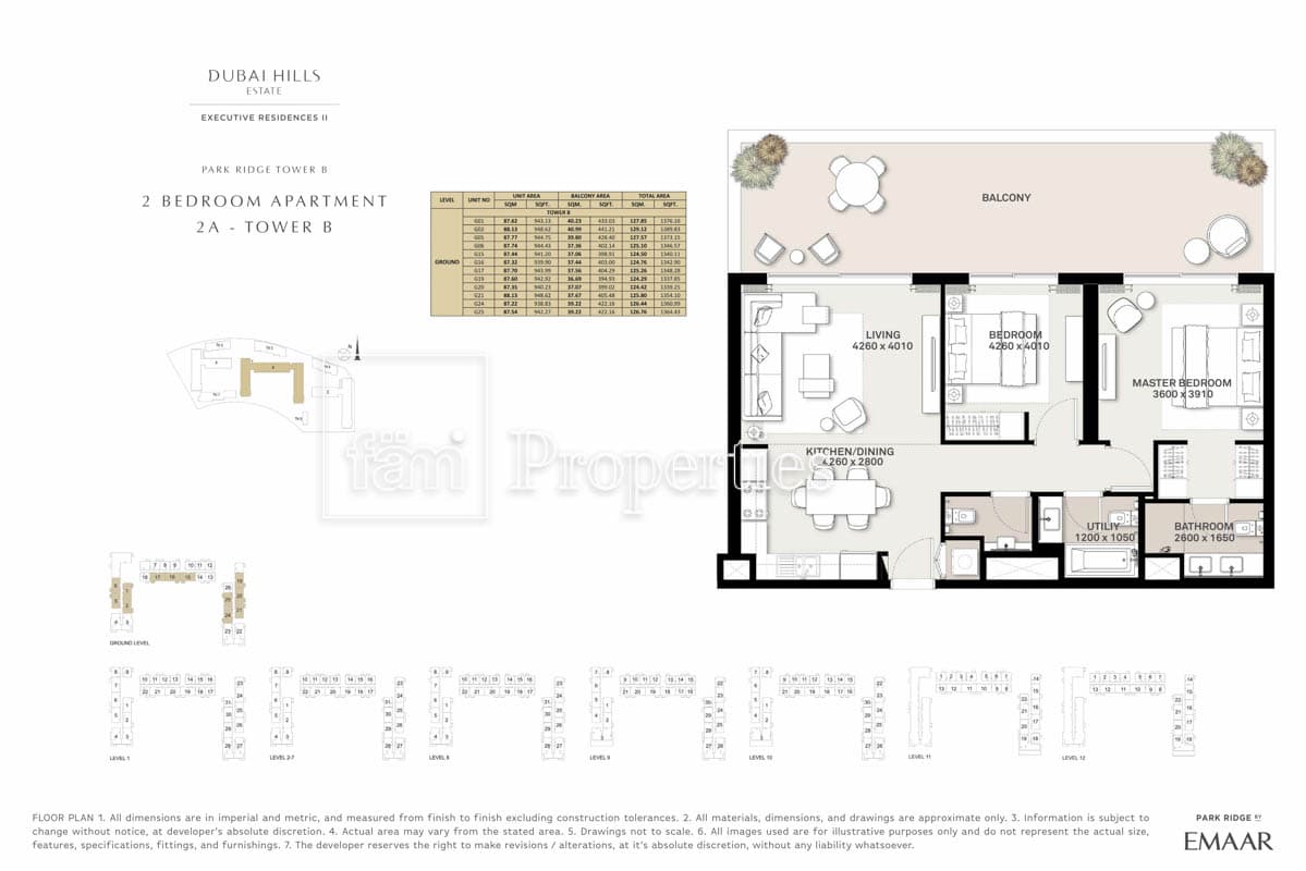 Executive Residences II, 2-Bed Floor Plan, type: 2 Bedroom