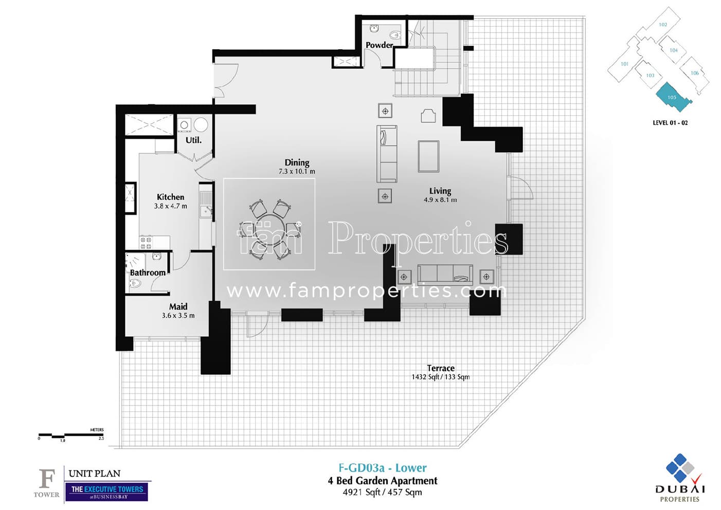Executive Tower F (East Heights 1), 4-Bed Floor Plan, type: 4 Bedroom