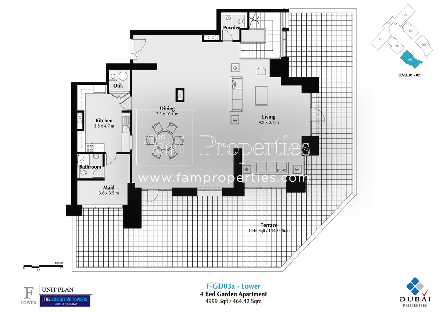 Executive Tower F (East Heights 1), 4-Bed Floor Plan, type: 4 Bedroom