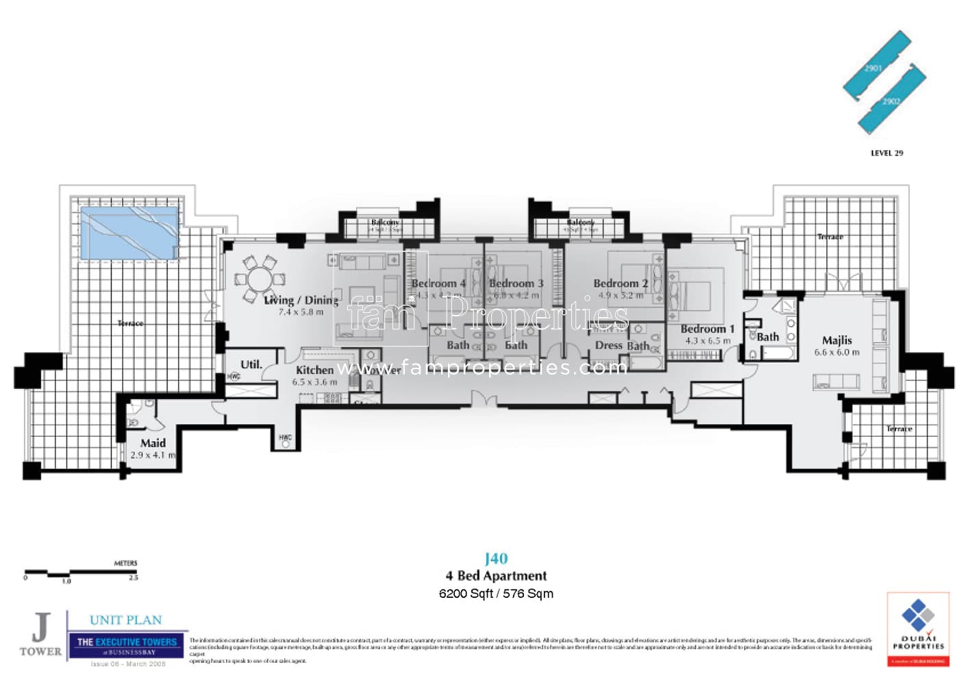 Executive Tower J (West Heights 4), 4-Bed Floor Plan, type: 4 Bedroom