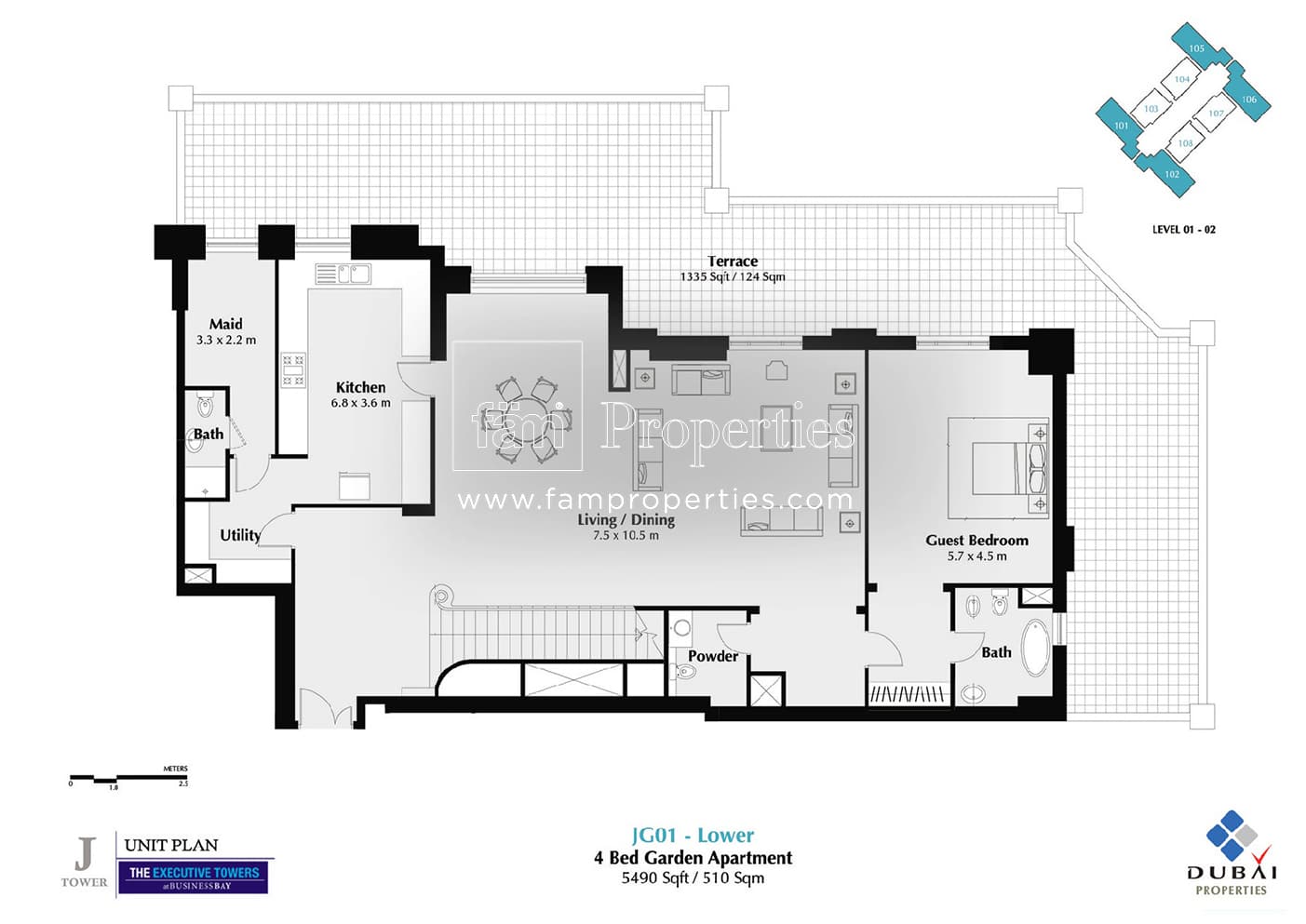 Executive Tower J (West Heights 4), 4-Bed Floor Plan, type: 4 Bedroom
