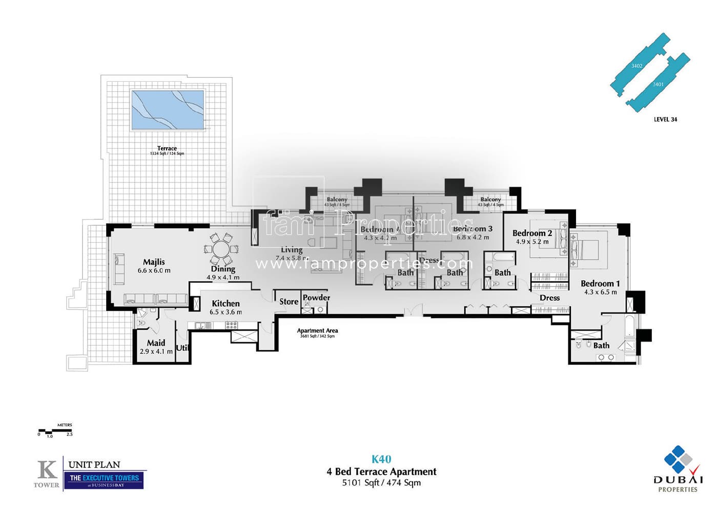 Executive Tower K (West Heights 3), 4-Bed Floor Plan, type: 4 Bedroom