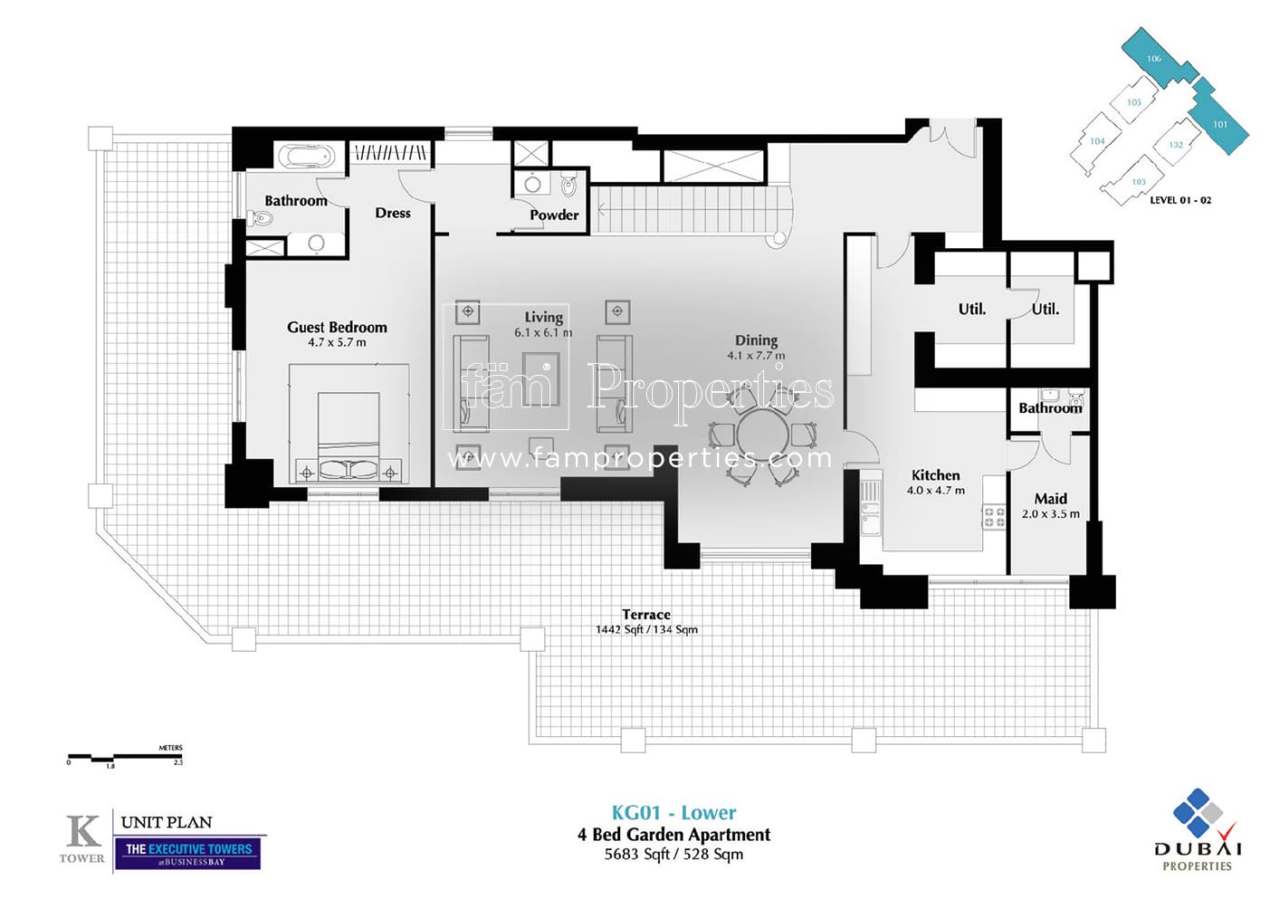 Executive Tower K (West Heights 3), 4-Bed Floor Plan, type: 4 Bedroom