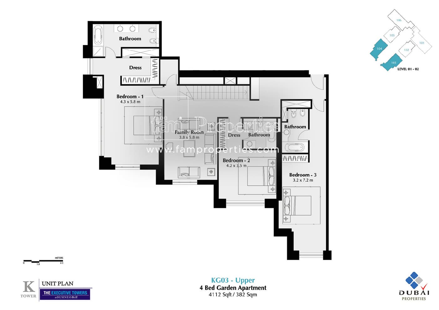 Executive Tower K (West Heights 3), 4-Bed Floor Plan, type: 4 Bedroom