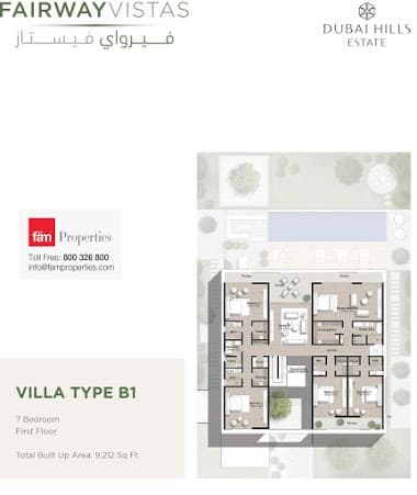 Fairway Vistas Villas, 7-Bed Floor Plan, type: 7 BD - Villa Type B1 - FF