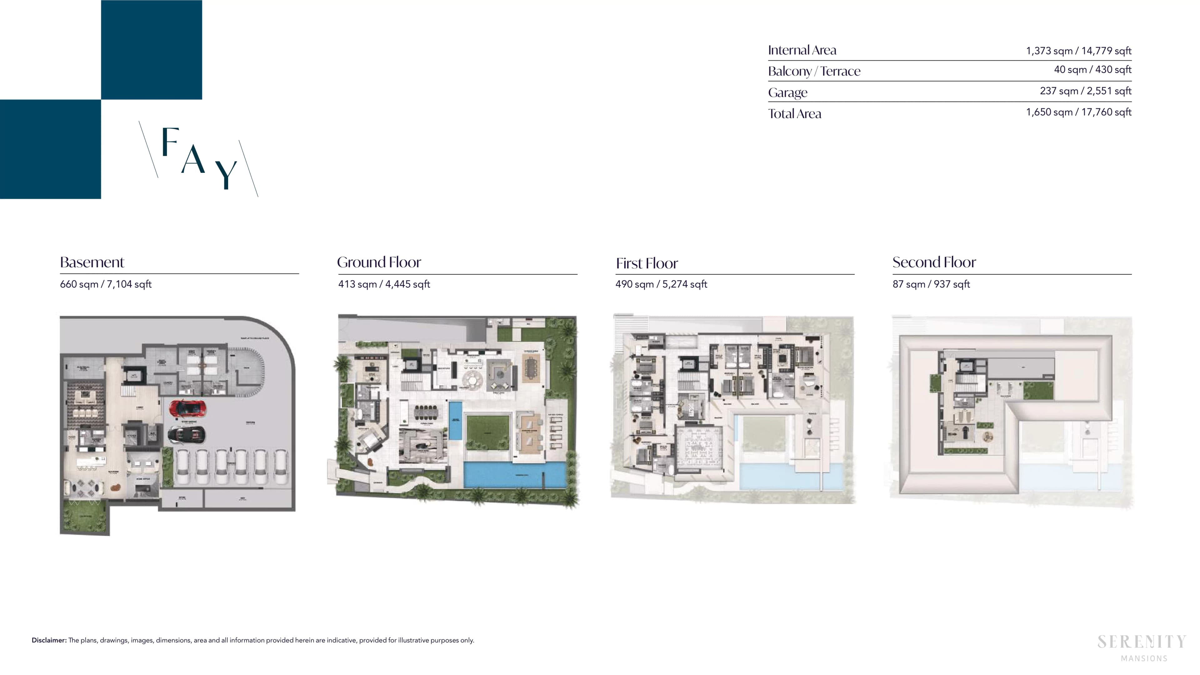 Fay Waterfront Villas, 7-Bed Floor Plan, type: