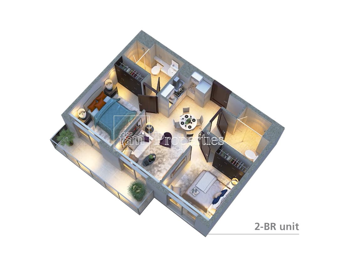 Fiora at Golf Verde, 2-Bed Floor Plan, type: 2 Bedroom