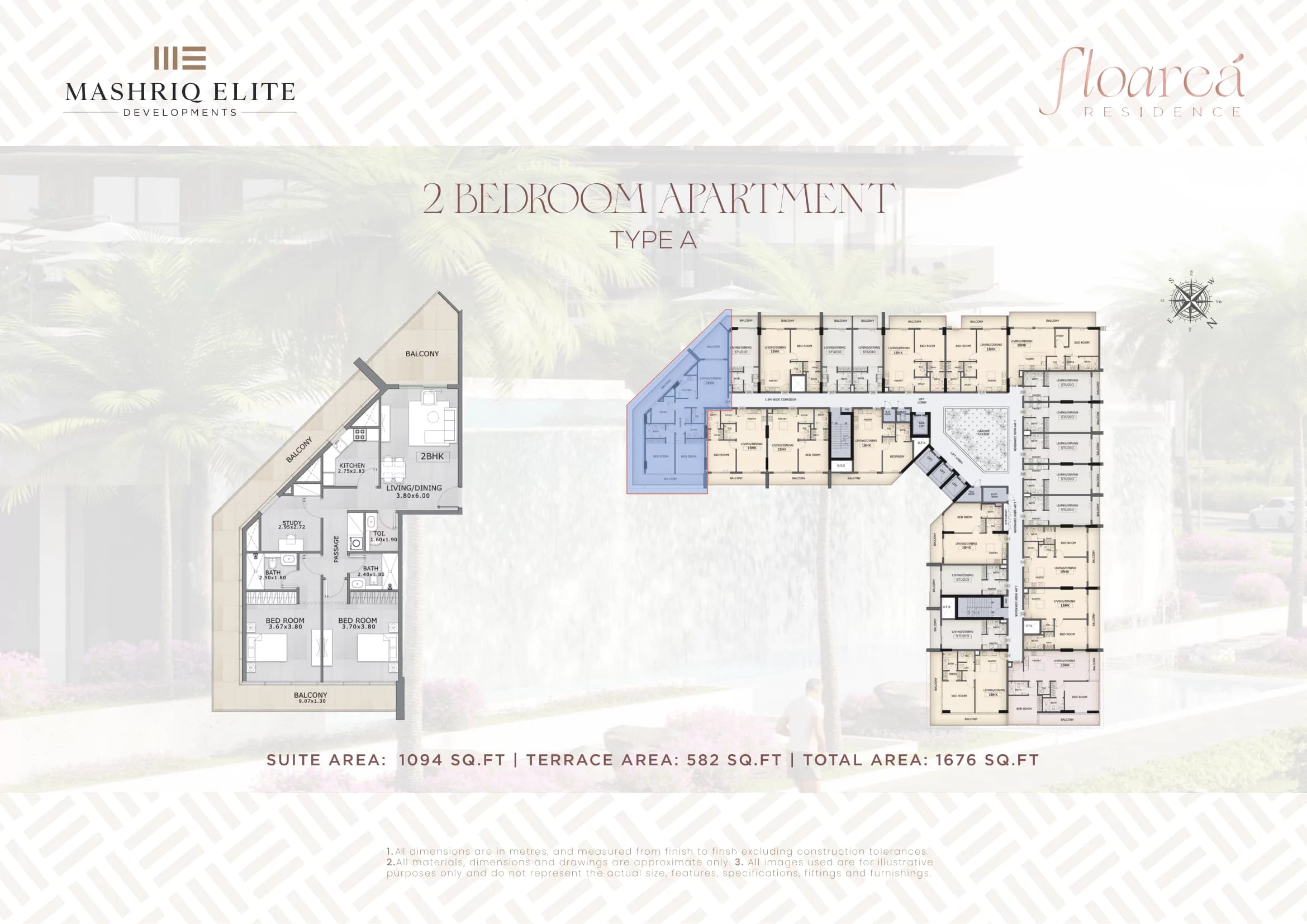 Floarea Residence, 2-Bed Floor Plan, type: