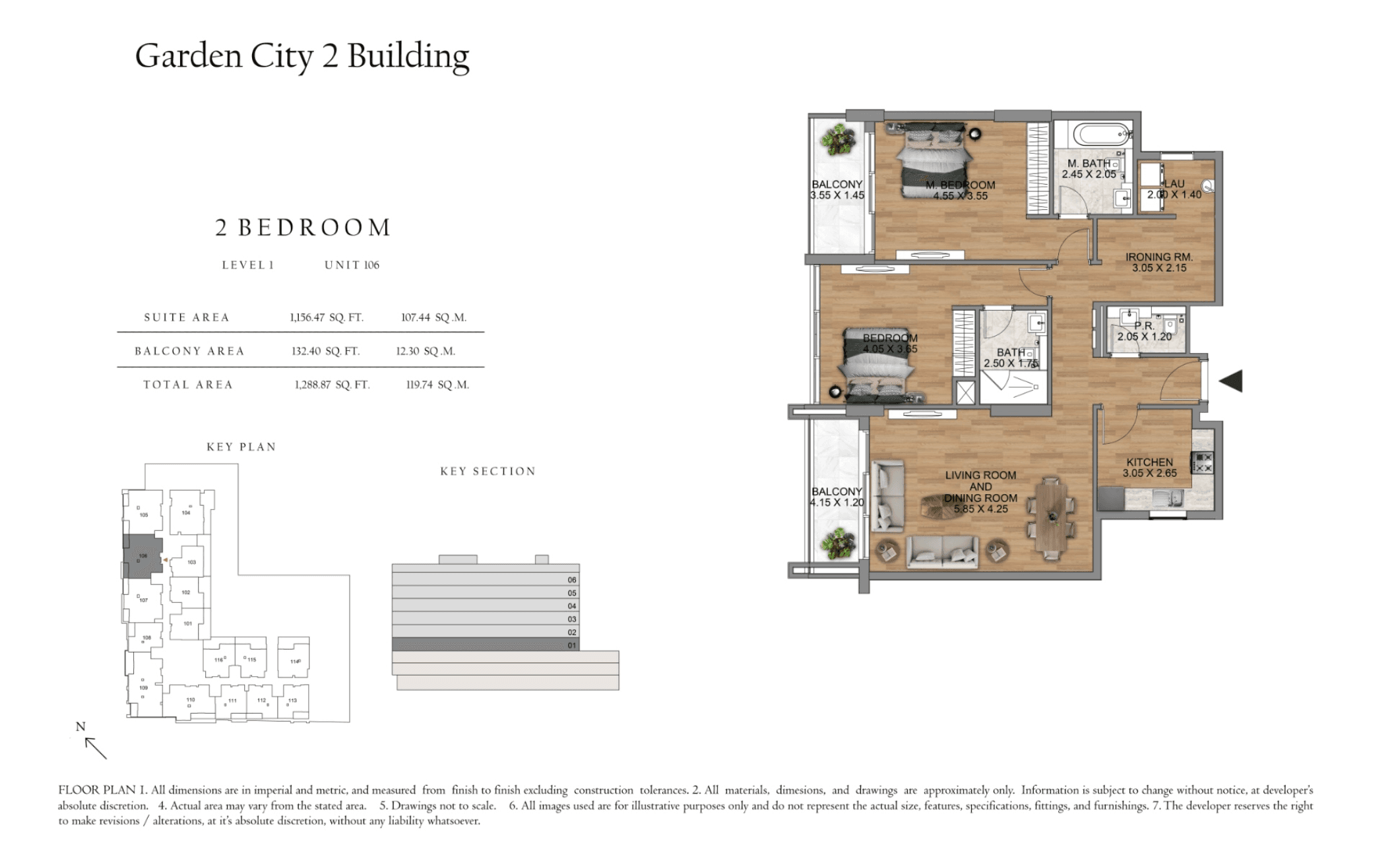 Garden City 2, 2-Bed Floor Plan, type: