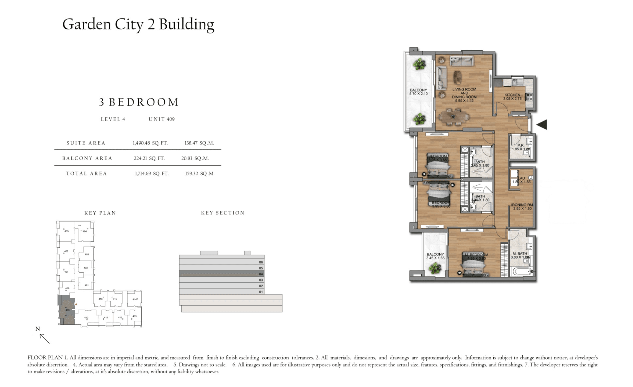 Garden City 2, 3-Bed Floor Plan, type: