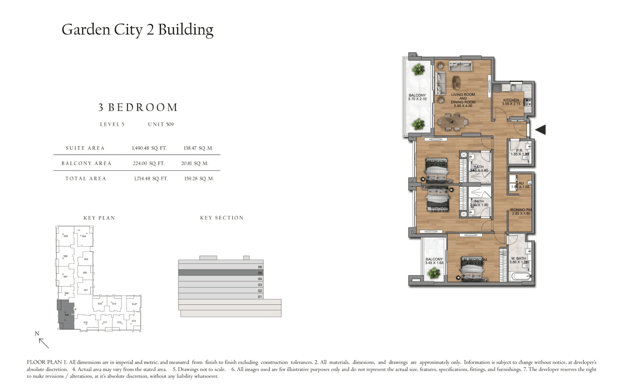Garden City 2, 3-Bed Floor Plan, type: