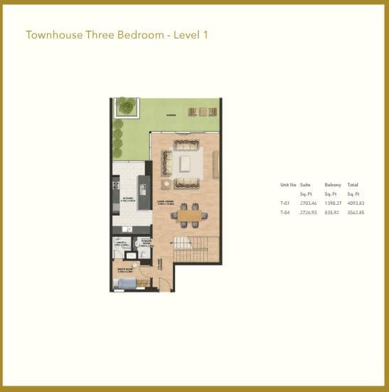 Gemini Splendor, 3-Bed Floor Plan, type: 3 Bedroom Townhouse