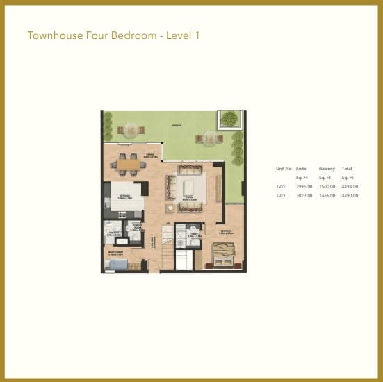 Gemini Splendor, 4-Bed Floor Plan, type: 4 Bedroom Townhouse