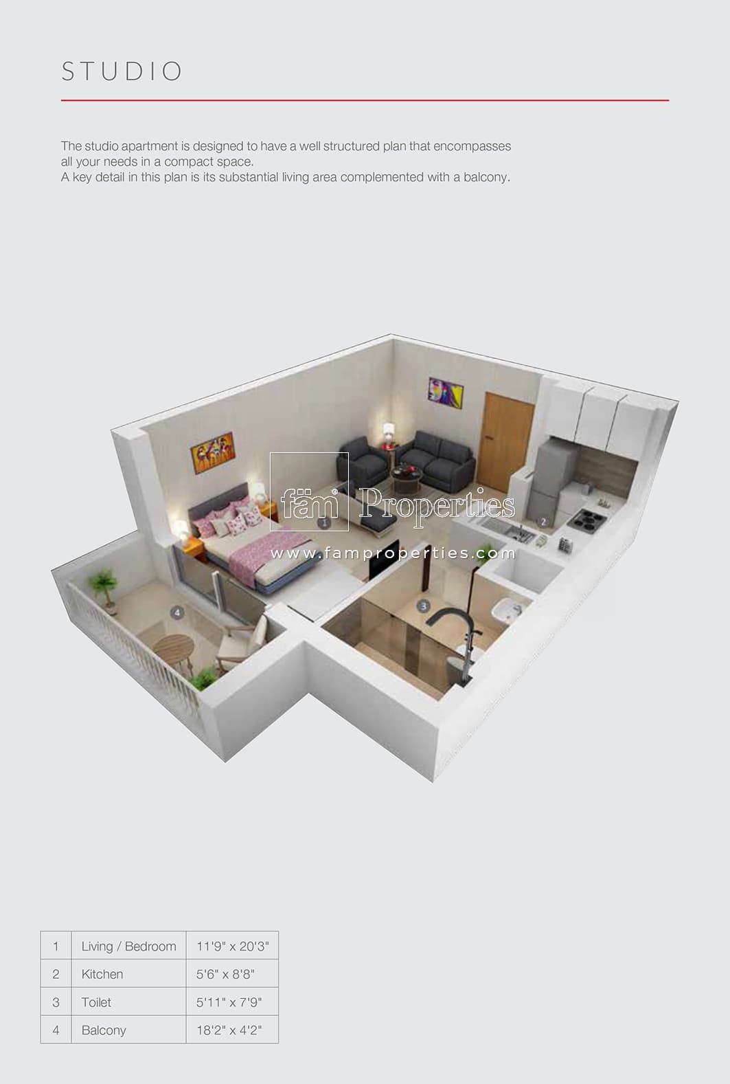 Genesis By Meraki, 0-Bed Floor Plan, type: Studio