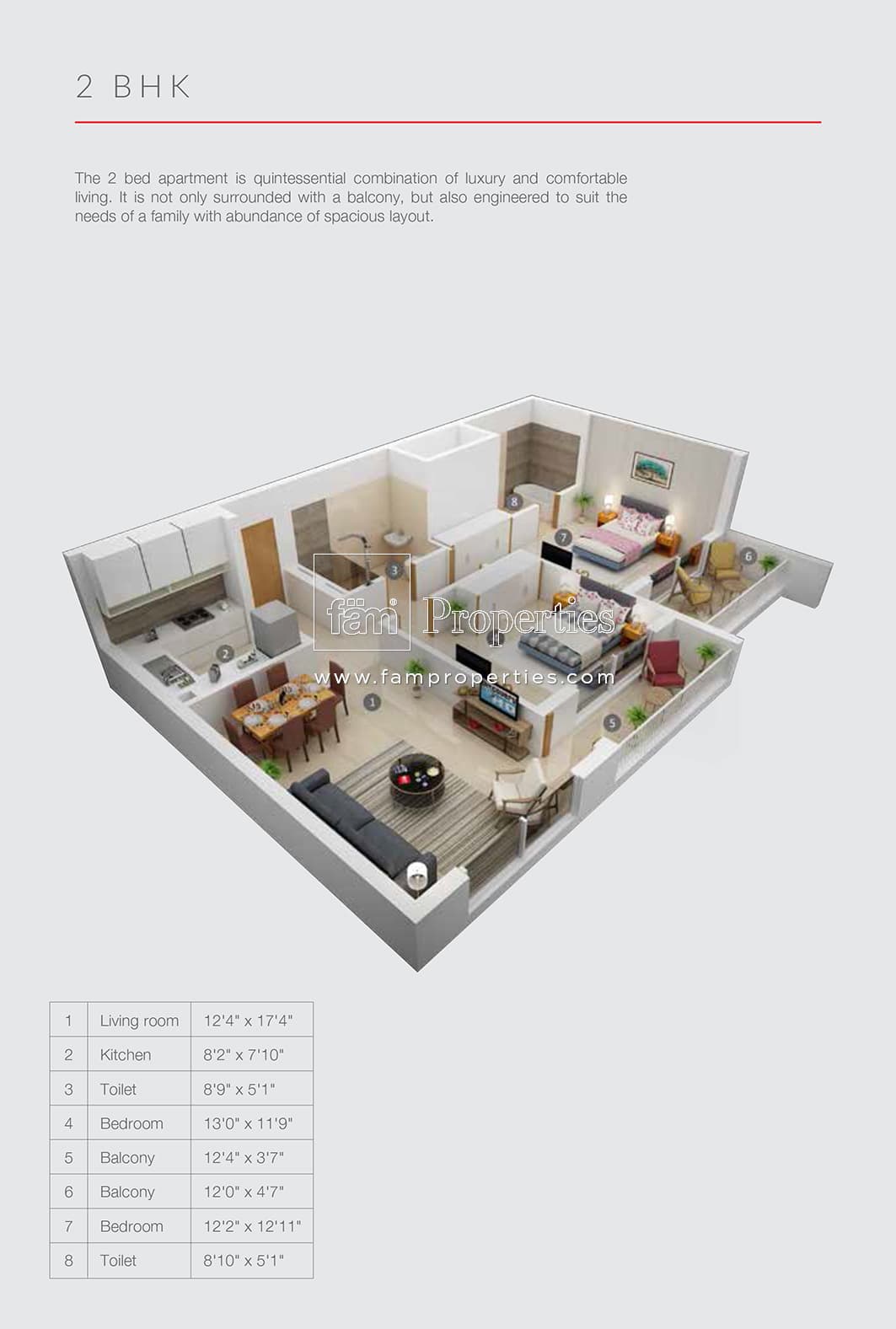 Genesis By Meraki, 2-Bed Floor Plan, type: 2 Bedroom
