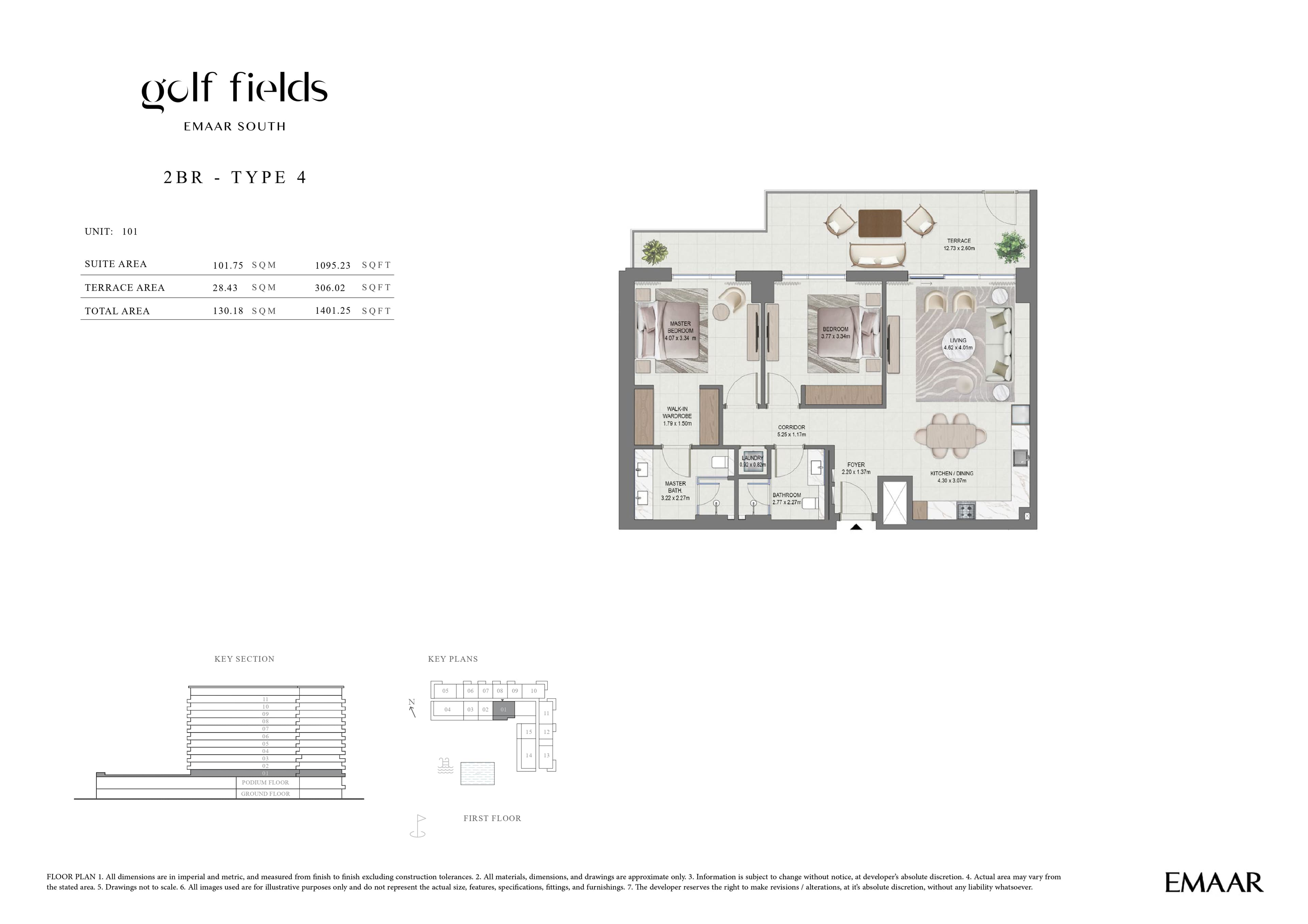 Golf Fields, 2-Bed Floor Plan, type: 2 Bed