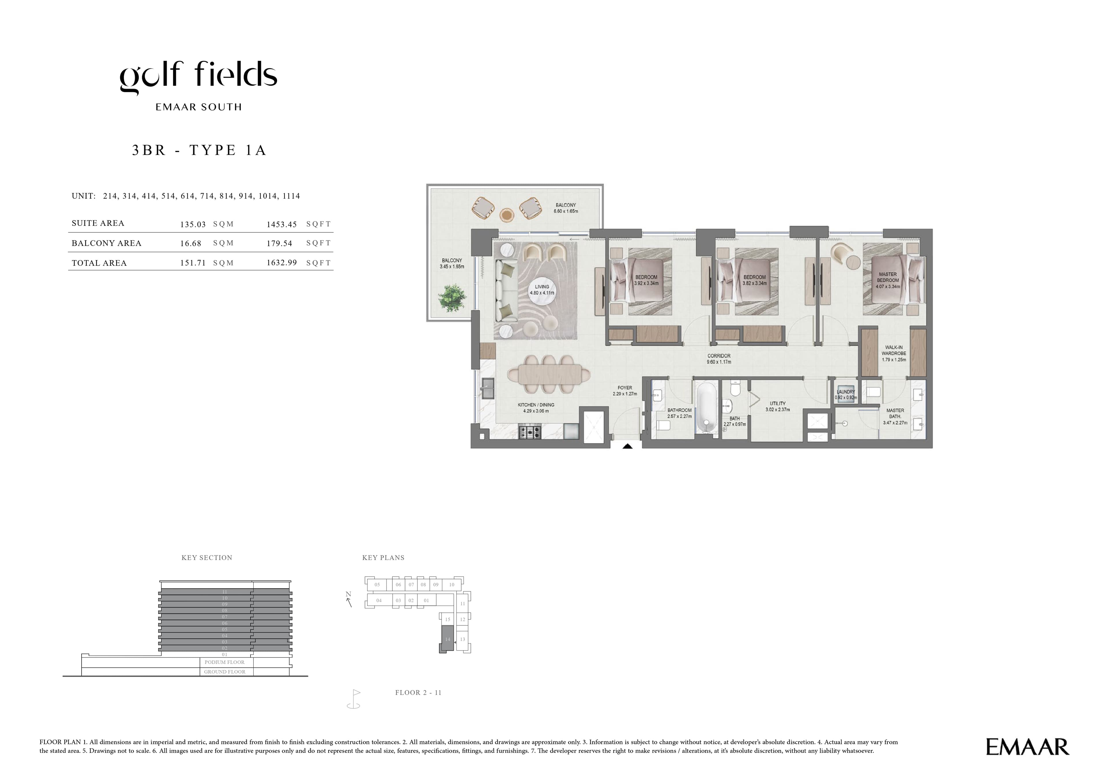 Golf Fields, 3-Bed Floor Plan, type: 3 Bed