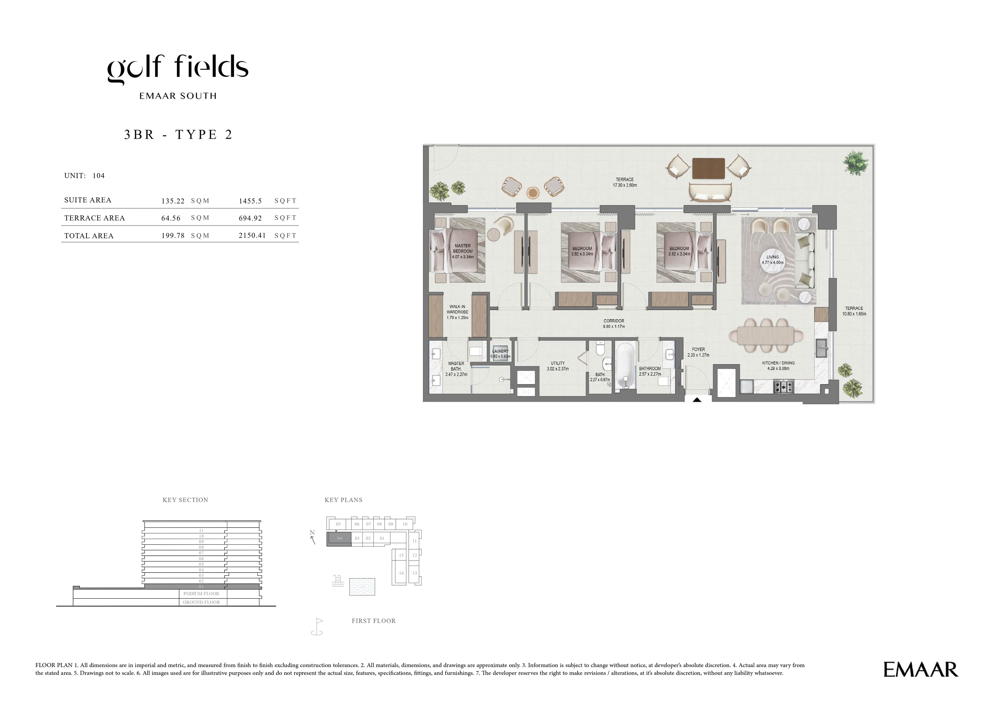 Golf Fields, 3-Bed Floor Plan, type: 3 Bed