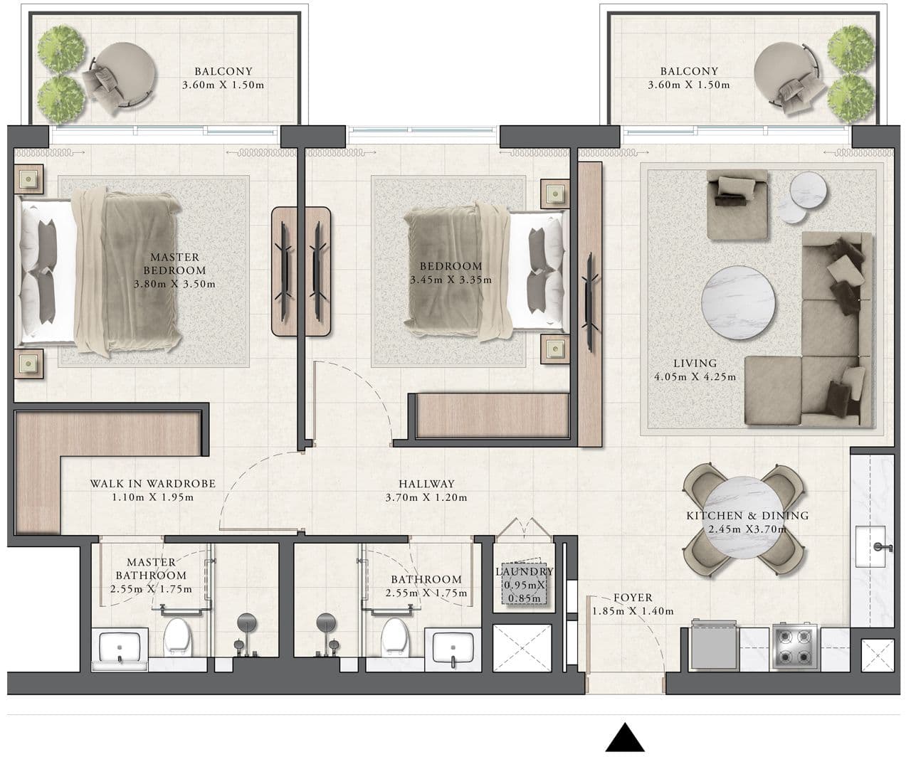 Golf Grand, 2-Bed Floor Plan, type:
