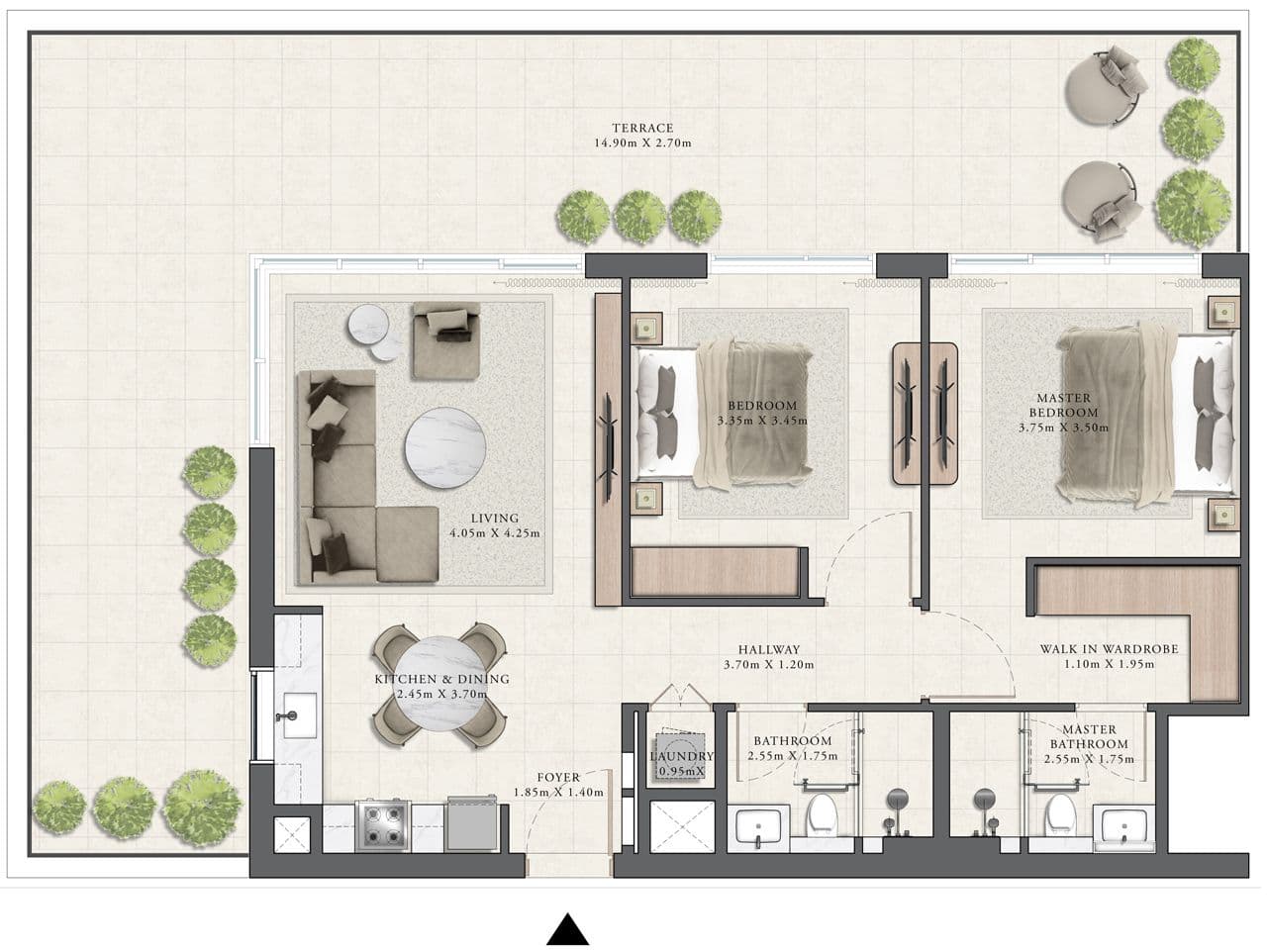 Golf Grand, 2-Bed Floor Plan, type: